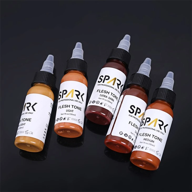 1OZ 5 stykki húðlitasett fyrir hlífðarblöndur snyrtivörur tattoo Spark Tattoo Ink Tattoo Ink Set