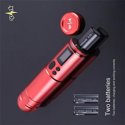 Professional Pen Tattoo Machine 2 Rafhlöður Spark Wireless Tattoo Machine