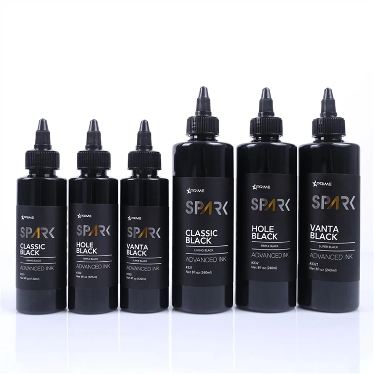 4OZ 8OZ fóður Svart Þrefaldur Svartur Super Black Spark Tattoo Ink Tattoo Ink Svart