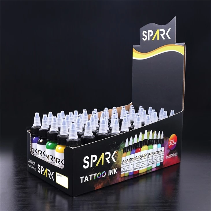 50 litasett húðflúrblek í magni Tattoo Ink Spark Original