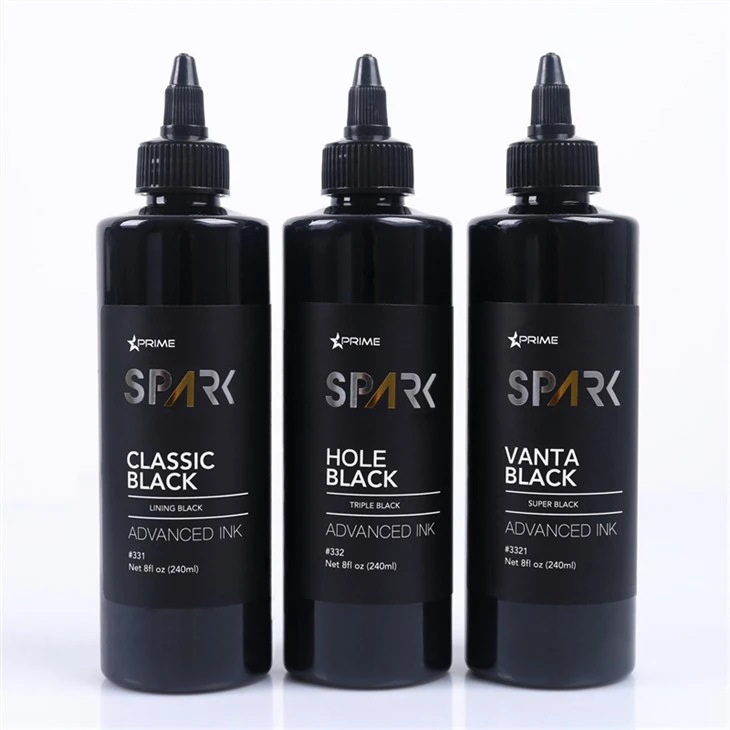 8OZ Black Ink Series Classic Black fóður Black Spark Tattoo Ink Professional Tattoo Ink Display