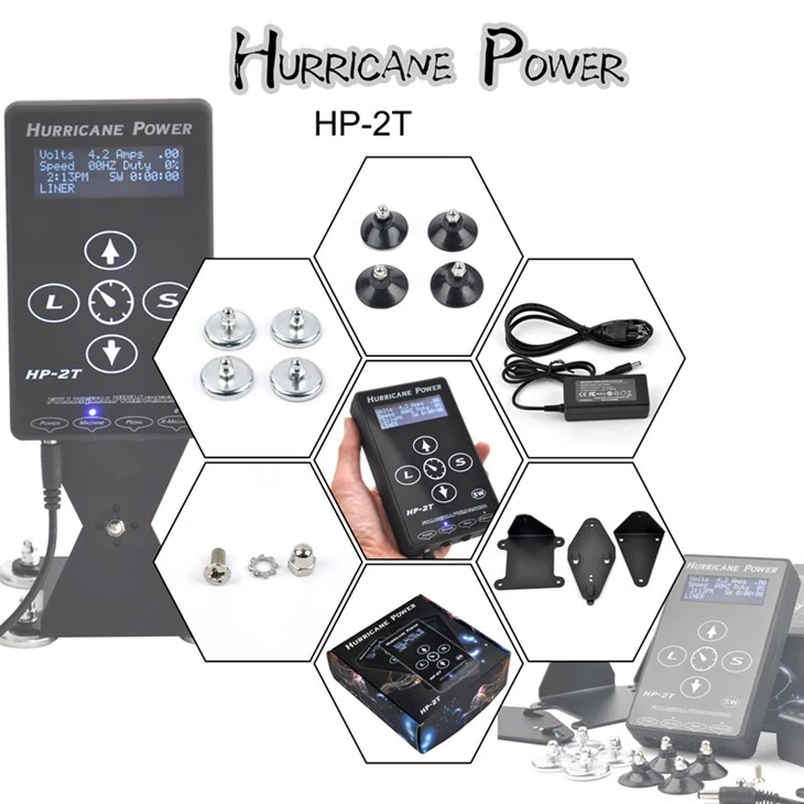 Kraftur húðflúr Hurricane Hand Touch Tattoo Power Supply