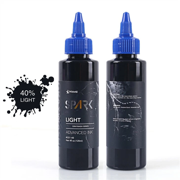 Sett af húðflúrbleki Gráþvott Spark Tattoo Ink Set Professional