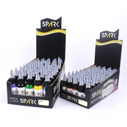 50 litasett blýlaust húðflúrblek Spark Tattoo Ink Set Professional Tattoo Ink Display