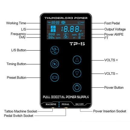 LCD Tattoo Power Supply fyrir húðflúr