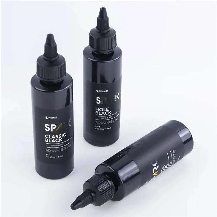 Svart ljós húðflúrblek þrefalt svart 8OZ gat Black Black Ink Series Spark Tattoo Ink Tattoo bleksett